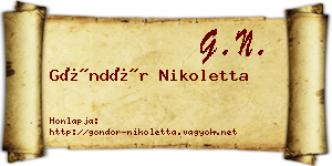 Göndör Nikoletta névjegykártya