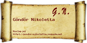 Göndör Nikoletta névjegykártya