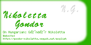 nikoletta gondor business card